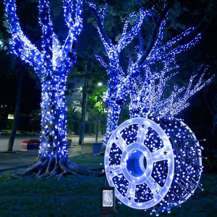 Instalatie de Craciun, tip liniara, pentru exterior, 600 led-uri, 100m, diverse culori [19]