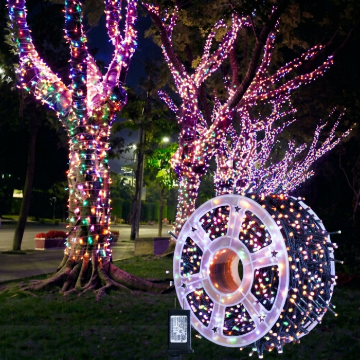 Instalatie de Craciun, tip liniara, pentru exterior, 600 led-uri, 100m, diverse culori [17]