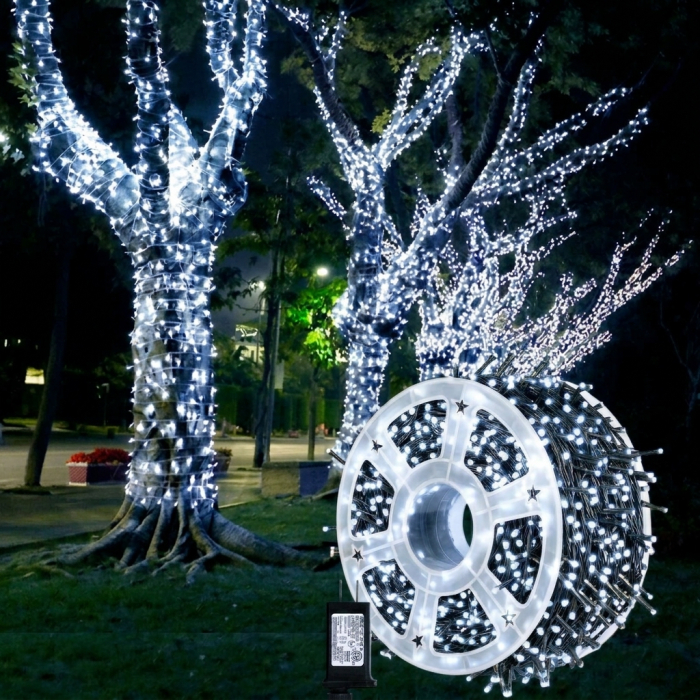 Instalatie de Craciun, tip liniara, pentru exterior, 600 led-uri, 100m, diverse culori [18]