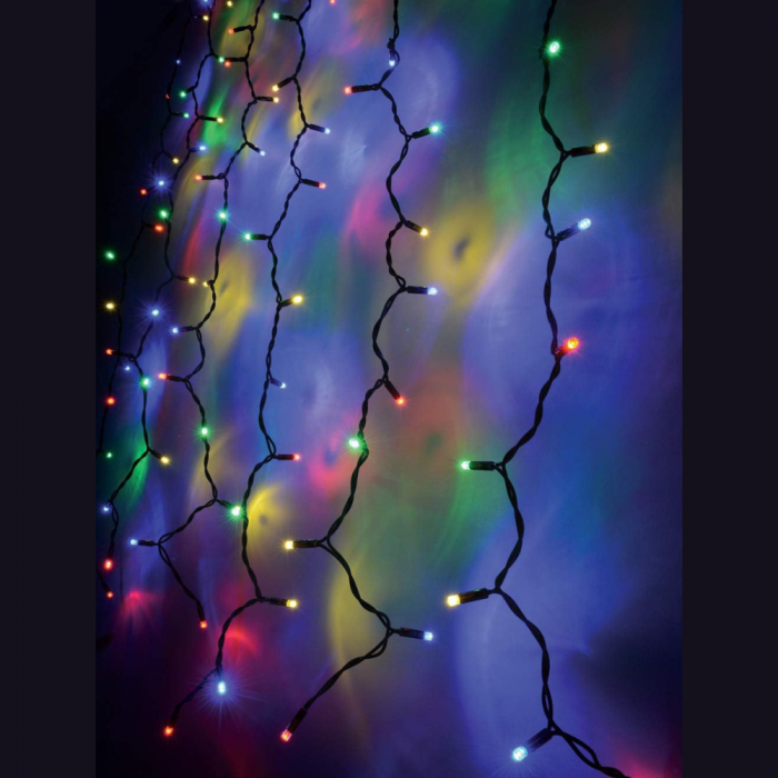 Instalatie de Craciun tip perdea, 9m x 1m diverse culori, alb rece, alb cald, multicolor, albastru [10]