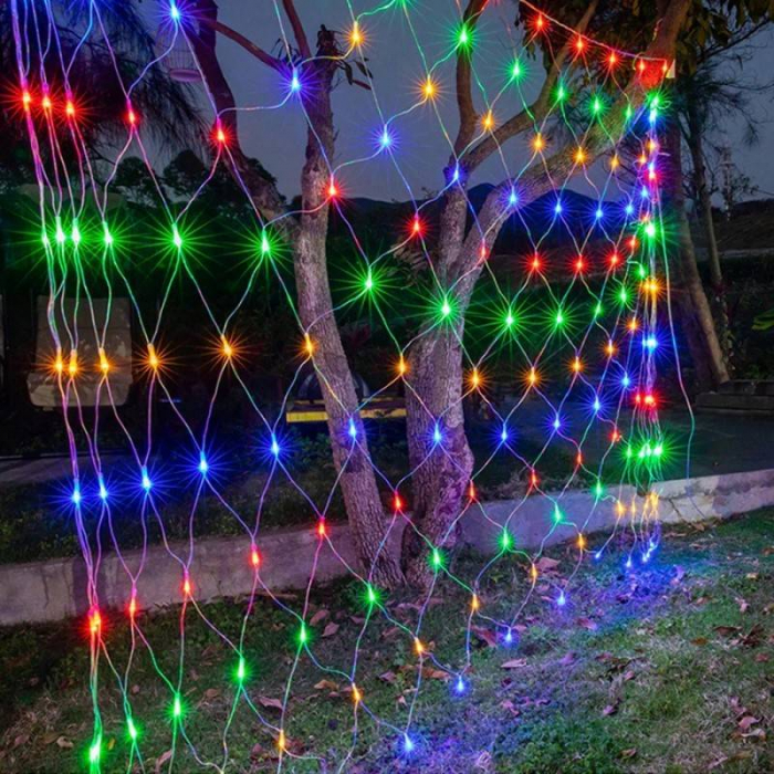 Instalatie de Craciun Tip Plasa Multicolora, Fir Transparent 1.5x1.5m [4]