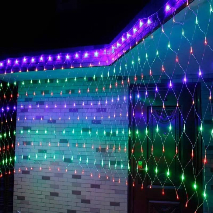 Instalatie de Craciun Tip Plasa Multicolora, Fir Transparent 1.5x1.5m [3]