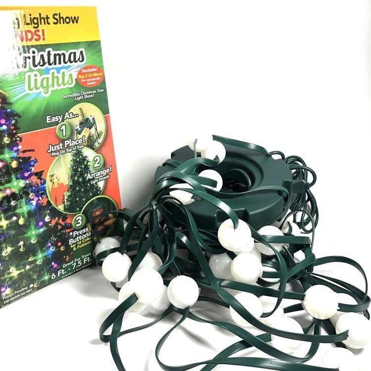 Instalatie Luminoasa Tip Ploaie pentru Bradul de Craciun, Verticala, 48 LED-uri Multicolore, 16 Culori, Telecomanda, 1,8 m [7]