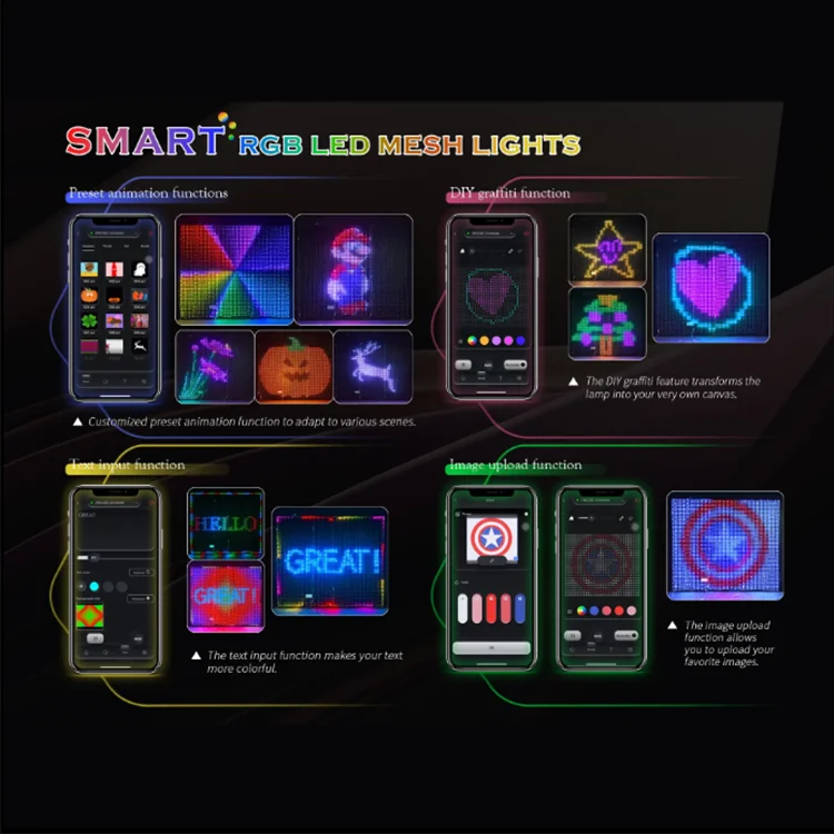 Instalatie Perdea, Control din Telefon, Animatii Customizabile, 400 LED-uri cu Bila, 3m x 2m, Smart Bluetooth Rgb+W, Cod QR aplicatie, Telecomanda [4]