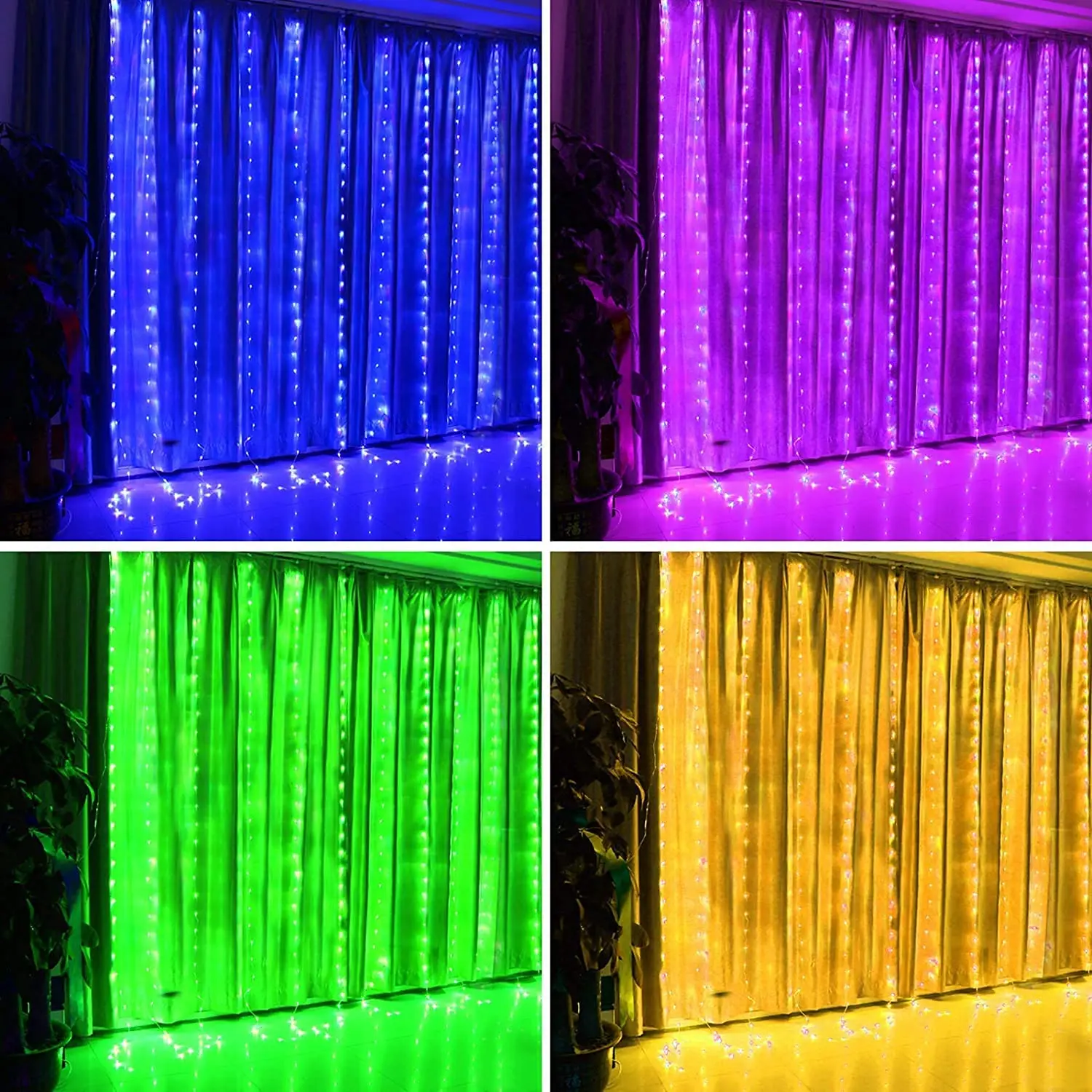 Instalatie Perdea, Control din Telefon, Animatii Customizabile, 400 LED-uri cu Bila, 3m x 2m, Smart Bluetooth Rgb+W, Cod QR aplicatie, Telecomanda [16]