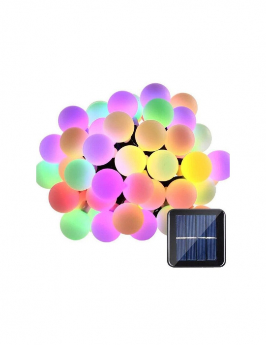 Ghirlanda Solara 7 metri cu 70 globuri LED RGB, exterior, multicolor [6]