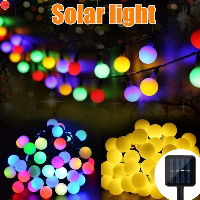 Ghirlanda Solara 7 metri cu 70 globuri LED RGB, exterior, multicolor [3]