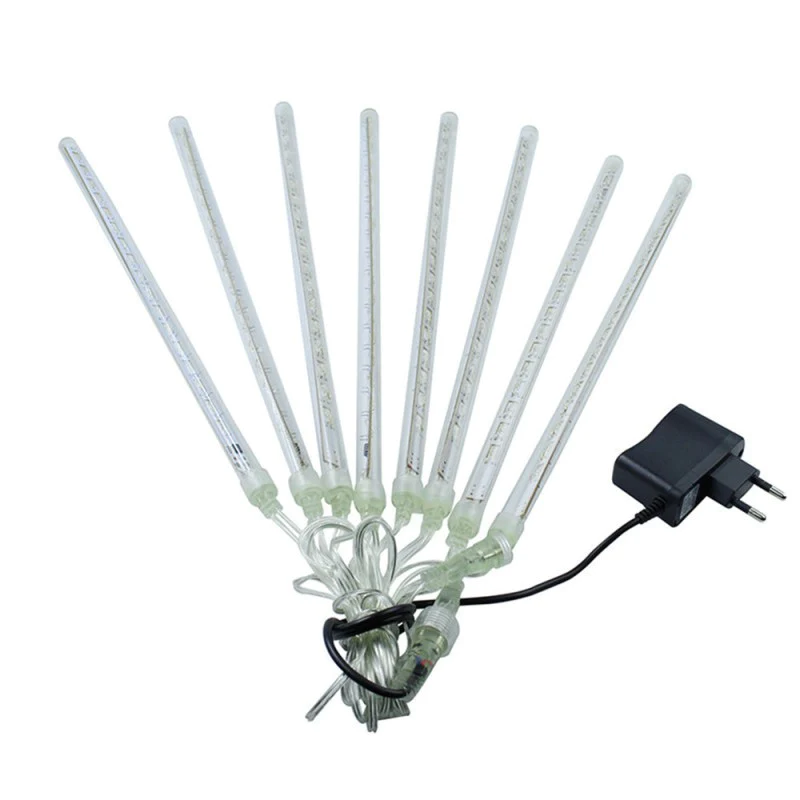 Instalatie tub luminos tip ploaie meteoriti, 30, 50 sau 80 cm, 8 tuburi, diverse culori [5]
