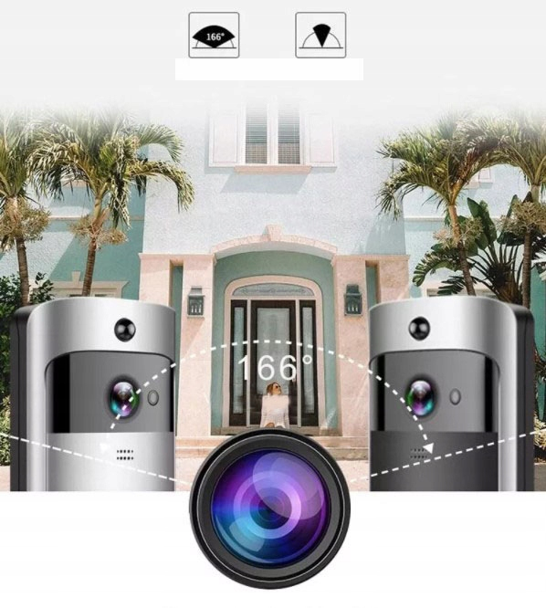 Interfon Video Inteligent, Sistem Sonerie Smart cu Camera Video HD, Night Vision, Microfon, Difuzor, Senzor de Miscare [3]