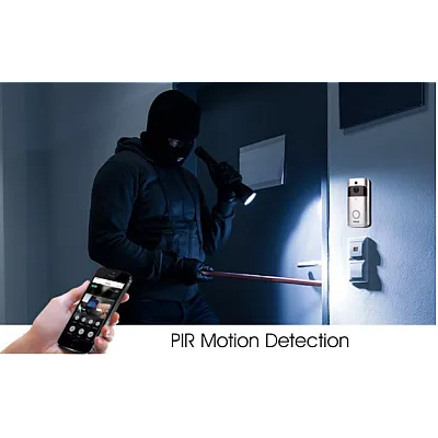 Interfon Video Inteligent, Sistem Sonerie Smart cu Camera Video HD, Night Vision, Microfon, Difuzor, Senzor de Miscare [4]