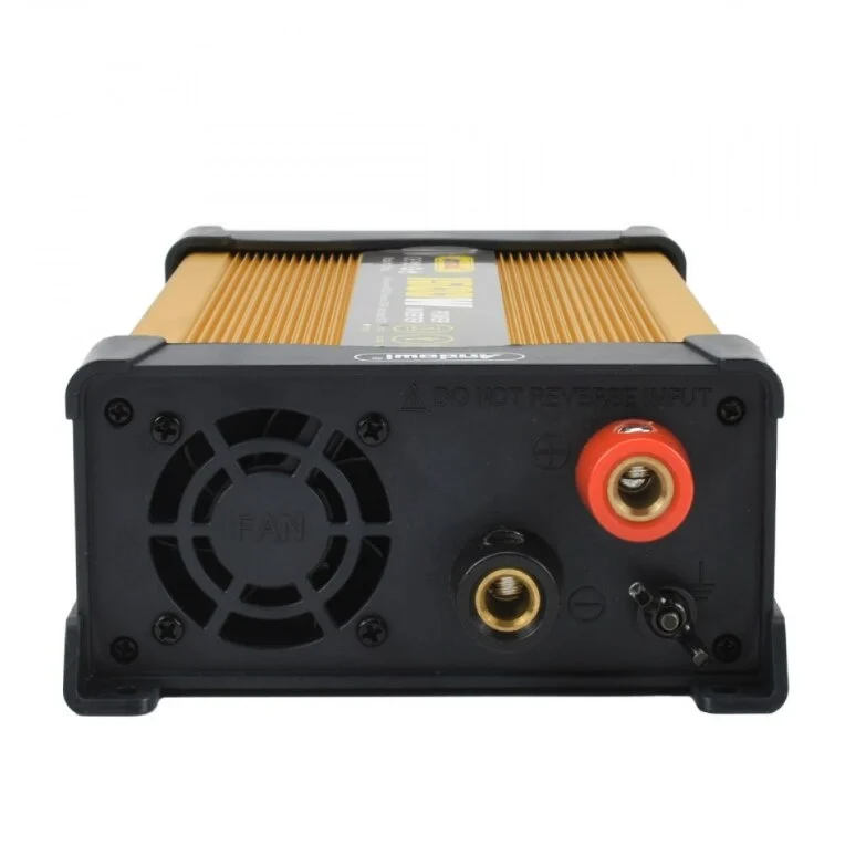 Invertor de tensiune auto Andowl KS1500, 1500W, 12V, 220V, 26 x 11 x 6.5cm, auriu [7]