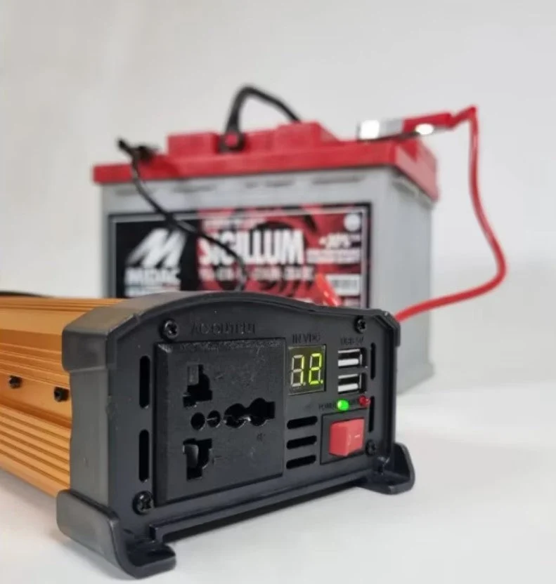 Invertor de tensiune auto Andowl KS300, 300W, 12V, 220V, 16 x 11 x 6.5cm, auriu [3]