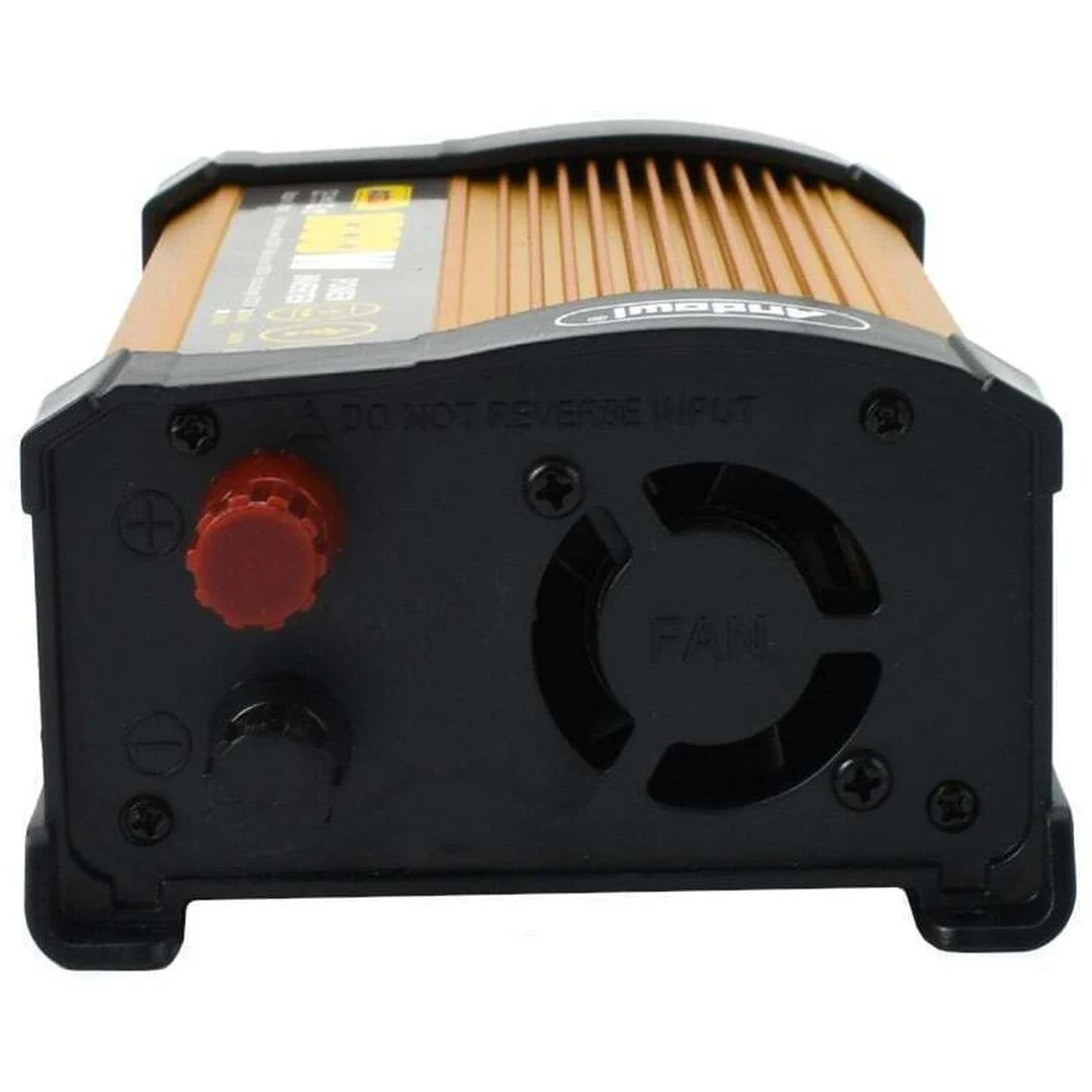 Invertor de tensiune auto Andowl KS500, 500W, 12V, 220V, 18 x 11 x 6.5cm, auriu [5]