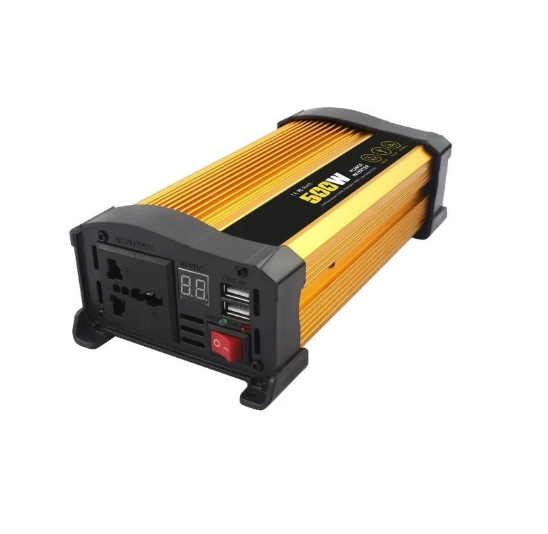 Invertor de tensiune auto Andowl KS500, 500W, 12V, 220V, 18 x 11 x 6.5cm, auriu [2]