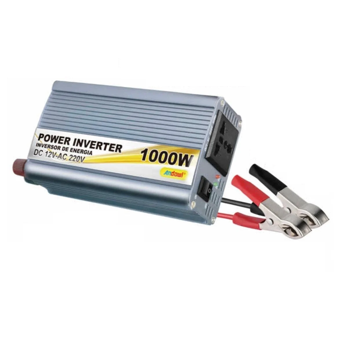 Invertor de tensiune auto Andowl N7002, 1000W, 12V, 220V, 16 x 11 x 6.5cm, auriu [2]