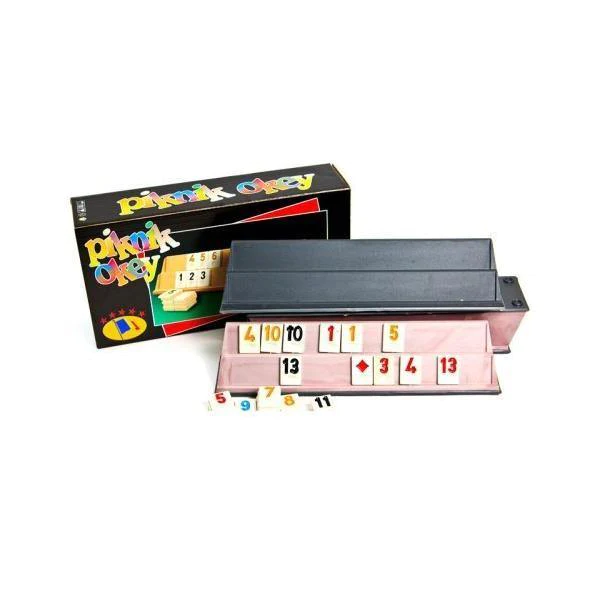 Joc Remi clasic de plastic 106 piese, 4 table, Rummy Piknik Okey [2]