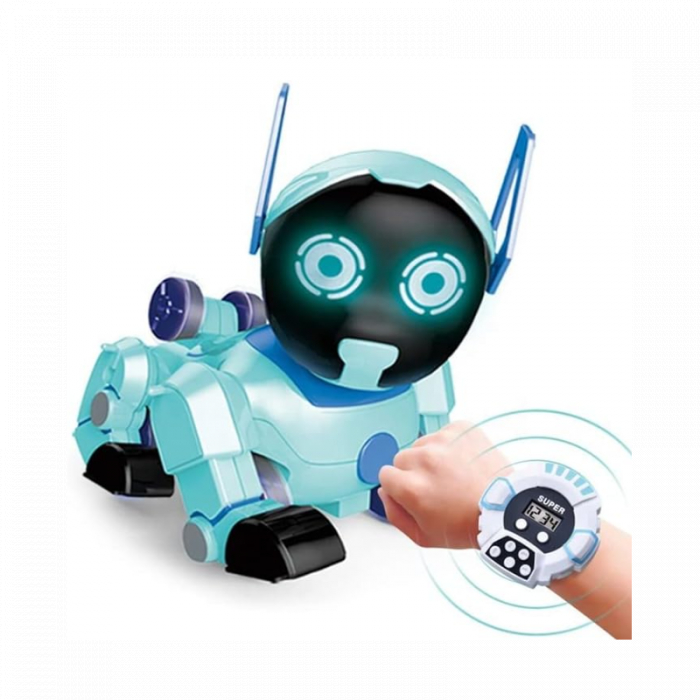 Jucarie interactiva, Robot Catel cu telecomanda control bratara inteligenta, Puppy Stunt Roll [8]