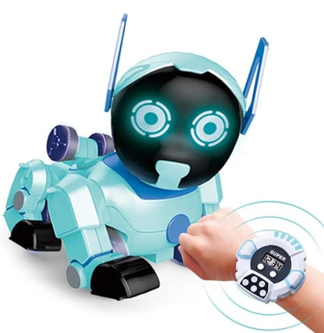 Jucarie interactiva, Robot Catel cu telecomanda control bratara inteligenta, Puppy Stunt Roll [6]