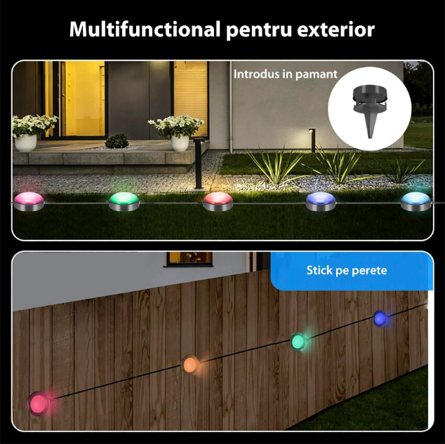 Kit Iluminat Gradina 14M cu Lumini Colorate RGB, Control Telefon, Alimentare priza, Sir Lampi LED de exterior [21]