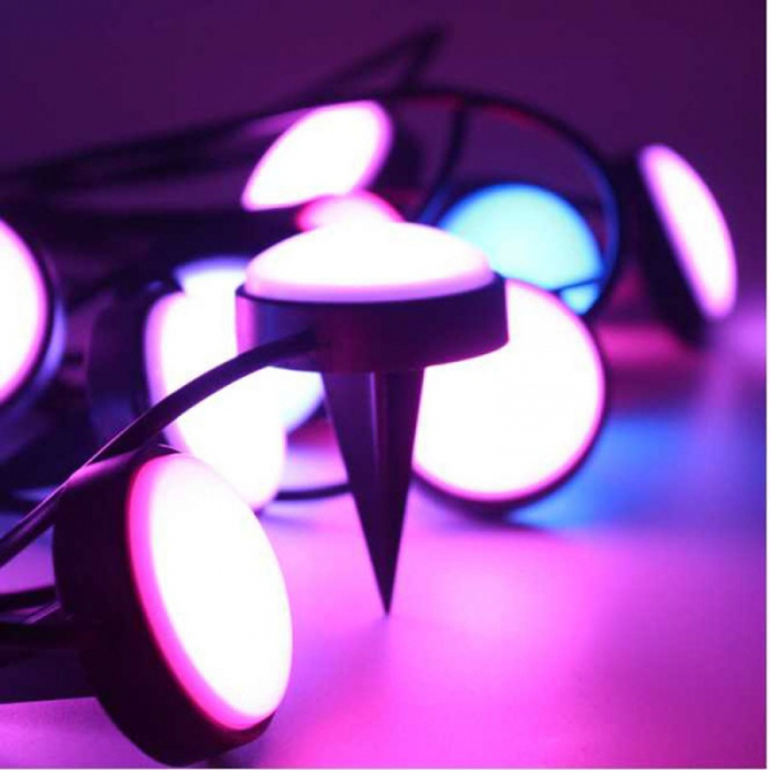 Kit Iluminat Gradina 14M cu Lumini Colorate RGB, Control Telefon, Alimentare priza, Sir Lampi LED de exterior [3]