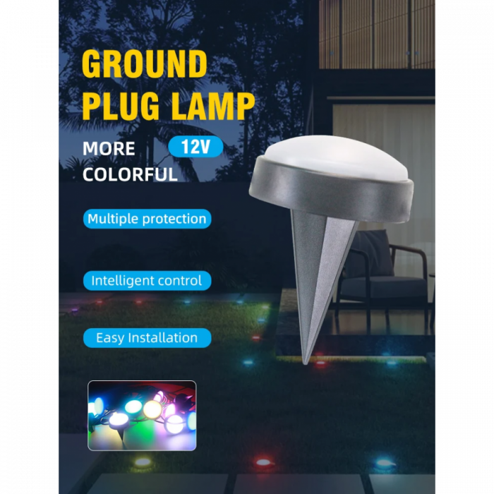 Kit Iluminat Gradina 14M cu Lumini Colorate RGB, Control Telefon, Alimentare priza, Sir Lampi LED de exterior [13]