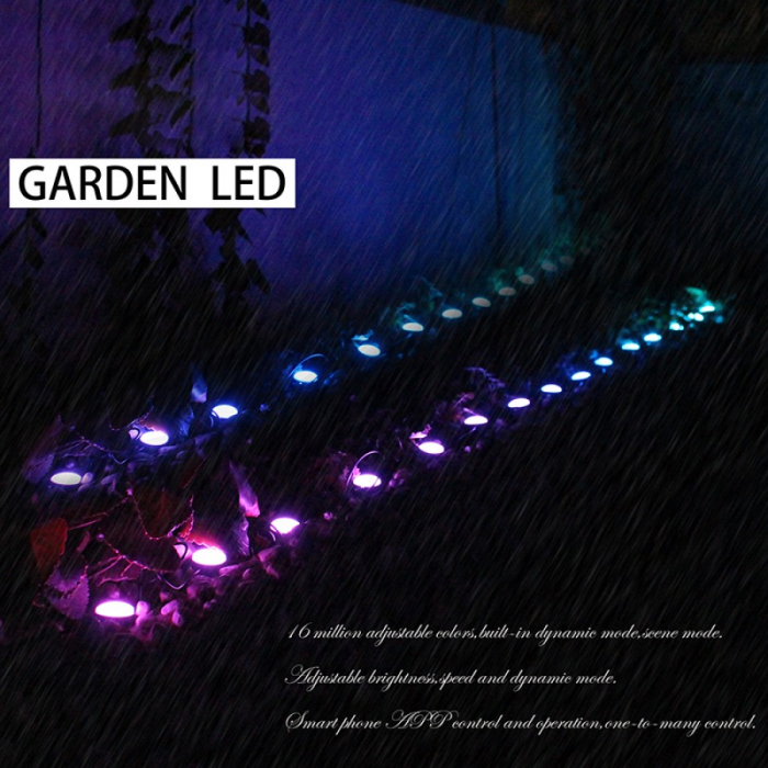 Kit Iluminat Gradina 14M cu Lumini Colorate RGB, Control Telefon, Alimentare priza, Sir Lampi LED de exterior [6]