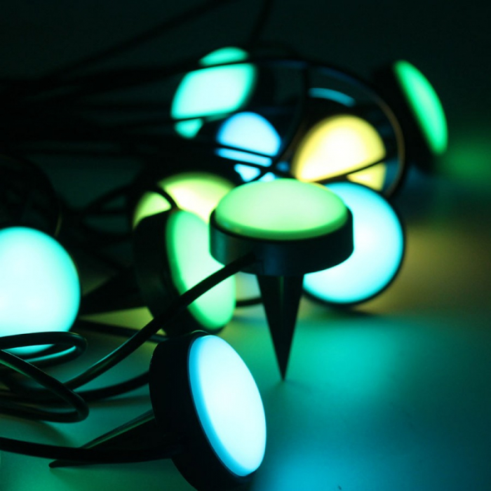 Kit Iluminat Gradina 14M cu Lumini Colorate RGB, Control Telefon, Alimentare priza, Sir Lampi LED de exterior [11]