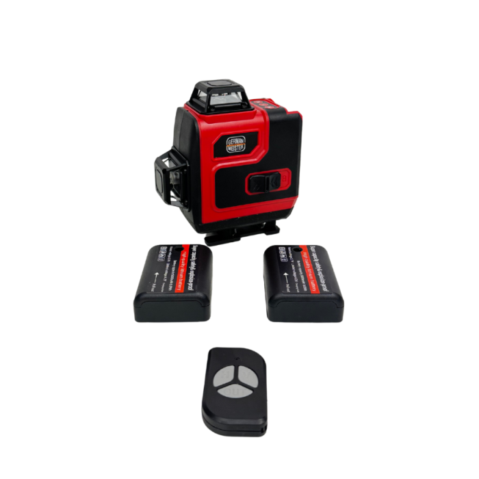 Kit Nivelă Laser 360° German Meister, Laser Verde 4×360°, Trepied + Ochelari + Accesorii, Model Profesional [2]
