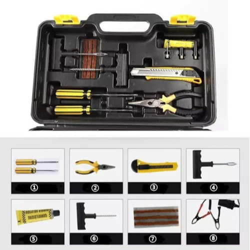Kit pentru pana Auto, compresor 12V, 2 cilindri si 7 accesorii [2]
