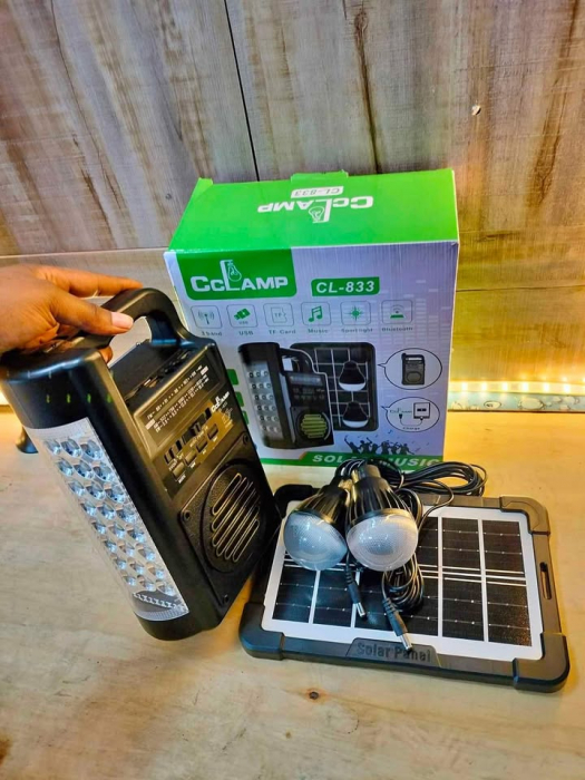 Kit Solar Radio FM, 2 Becuri, Lanterna, Bluetooth, Frecventa, Baterie Externa incarcare telefon, USB, TF card [4]