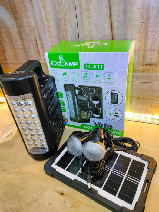 Kit Solar Radio FM, 2 Becuri, Lanterna, Bluetooth, Frecventa, Baterie Externa incarcare telefon, USB, TF card [6]