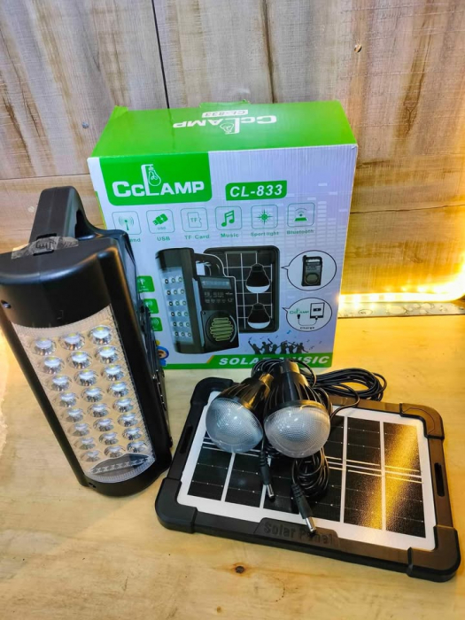 Kit Solar Radio FM, 2 Becuri, Lanterna, Bluetooth, Frecventa, Baterie Externa incarcare telefon, USB, TF card [5]
