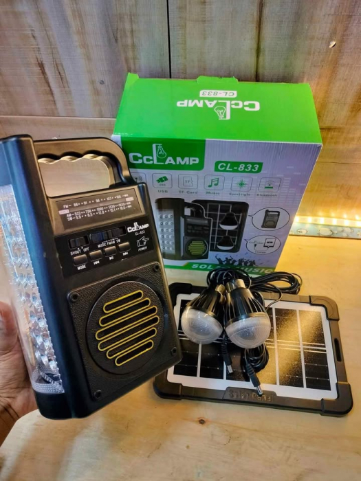 Kit Solar Radio FM, 2 Becuri, Lanterna, Bluetooth, Frecventa, Baterie Externa incarcare telefon, USB, TF card [2]