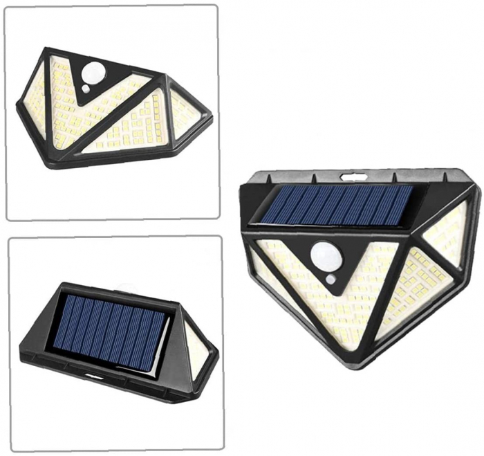 Lampa 166 LED cu panou solar si senzor de miscare, lumina puternica [4]