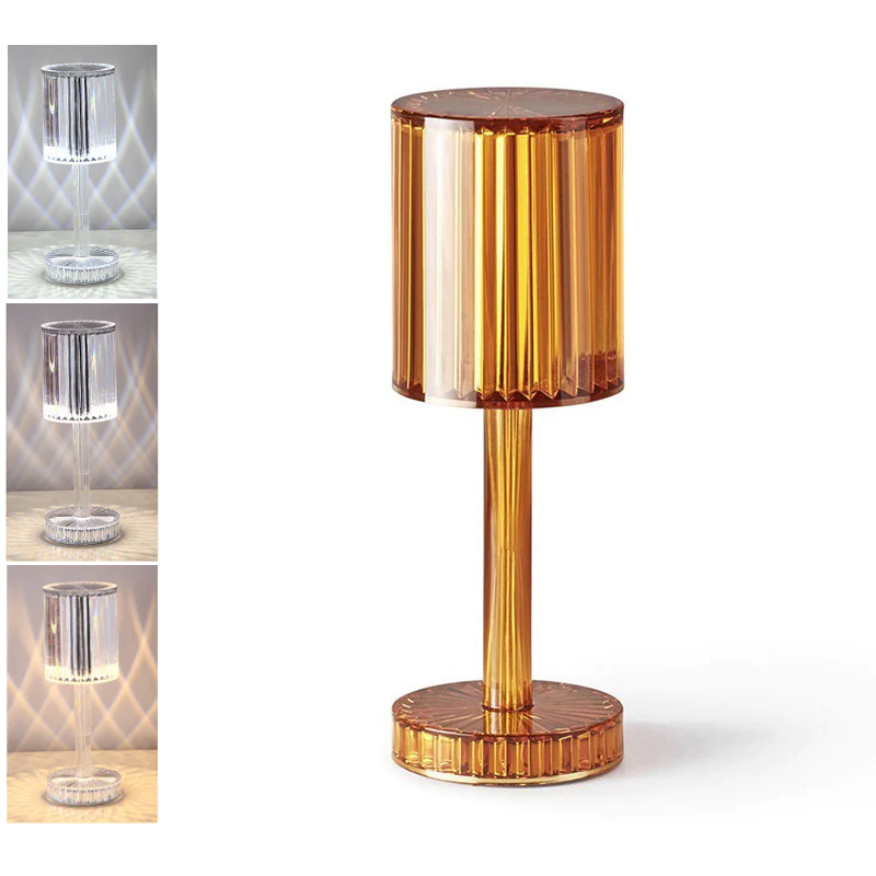 Lampa de masa wireless din cristal acrilic cu touch si incarcare prin usb [3]