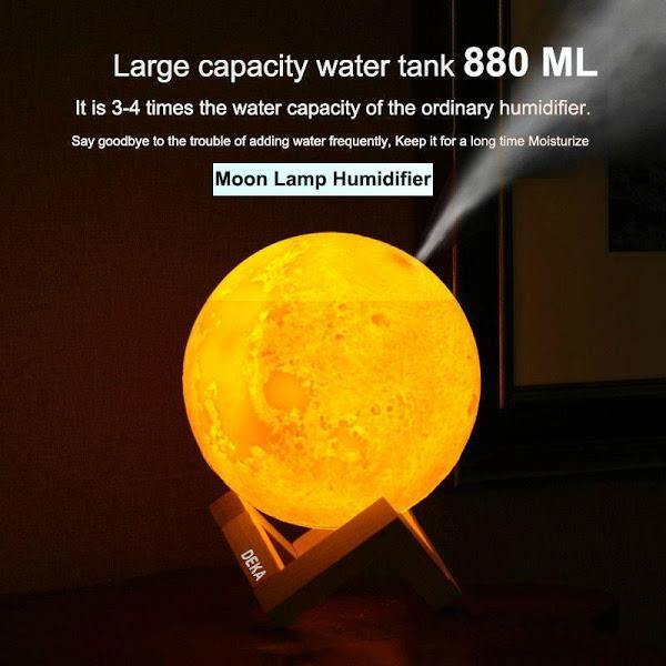 Lampa de veghe cu umidificator aromaterapie, Luna Moon 3D [2]