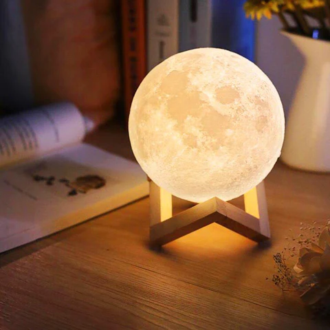 Lampa De Veghe In Forma De Luna 3D Moon Light, Schimbare Culoare La Atingere [2]