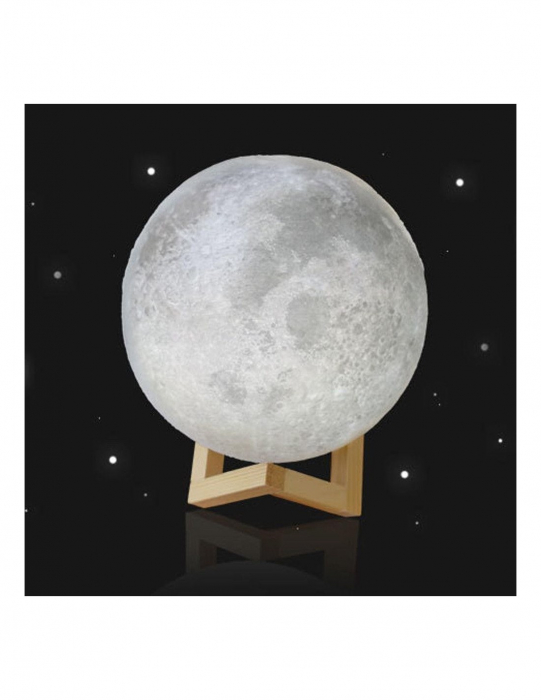 Lampa De Veghe In Forma De Luna 3D Moon Light, Schimbare Culoare La Atingere [7]