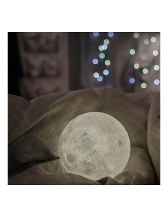 Lampa De Veghe In Forma De Luna 3D Moon Light, Schimbare Culoare La Atingere [6]