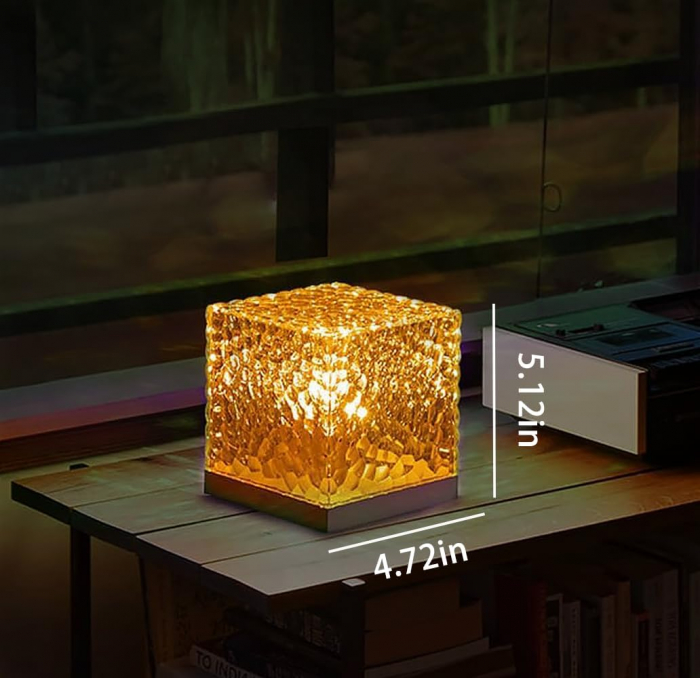 Lampa Decorativa de masa cu Led, Crystal Touch, 3 culori, incarcare USB [4]