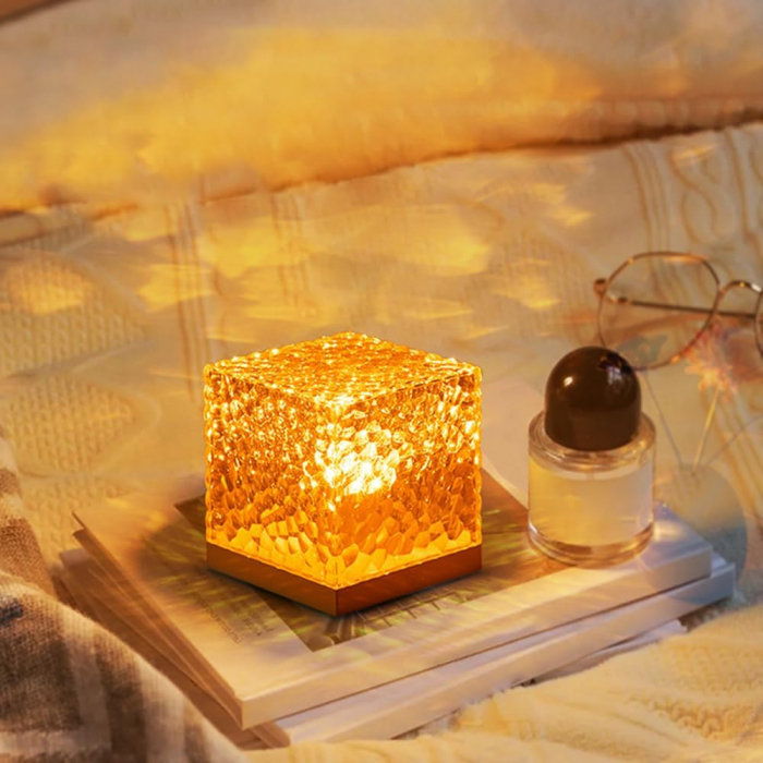Lampa Decorativa de masa cu Led, Crystal Touch, 3 culori, incarcare USB [3]