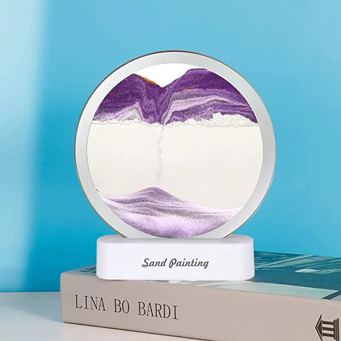 Lampa decorativa stil clepsidra, nisipuri miscatoare, Moving Sand Art [7]