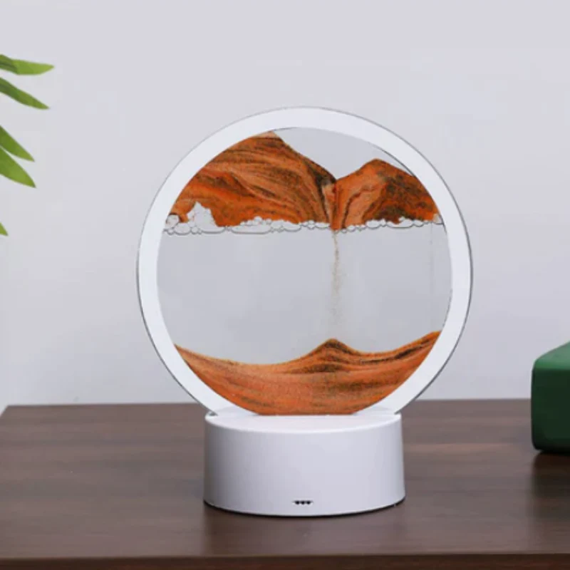 Lampa decorativa stil clepsidra, nisipuri miscatoare, Moving Sand Art [12]