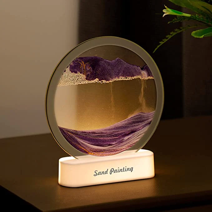 Lampa decorativa stil clepsidra, nisipuri miscatoare, Moving Sand Art [9]