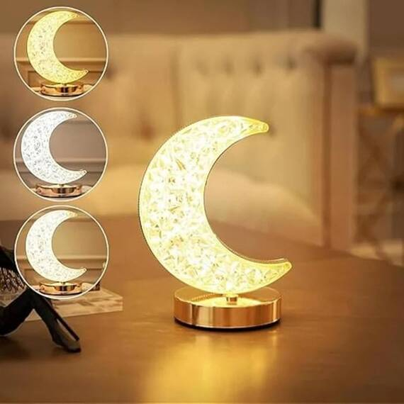 Lampa LED decorativa model Crystal Semiluna, alimentare USB [2]