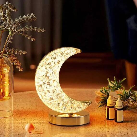 Lampa LED decorativa model Crystal Semiluna, alimentare USB [3]
