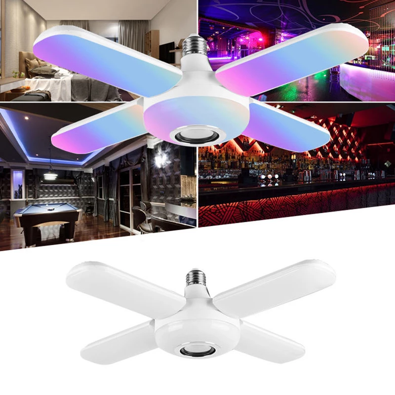 Lampa muzicala LED Bec cu 4 brate si telecomanda E27 [3]