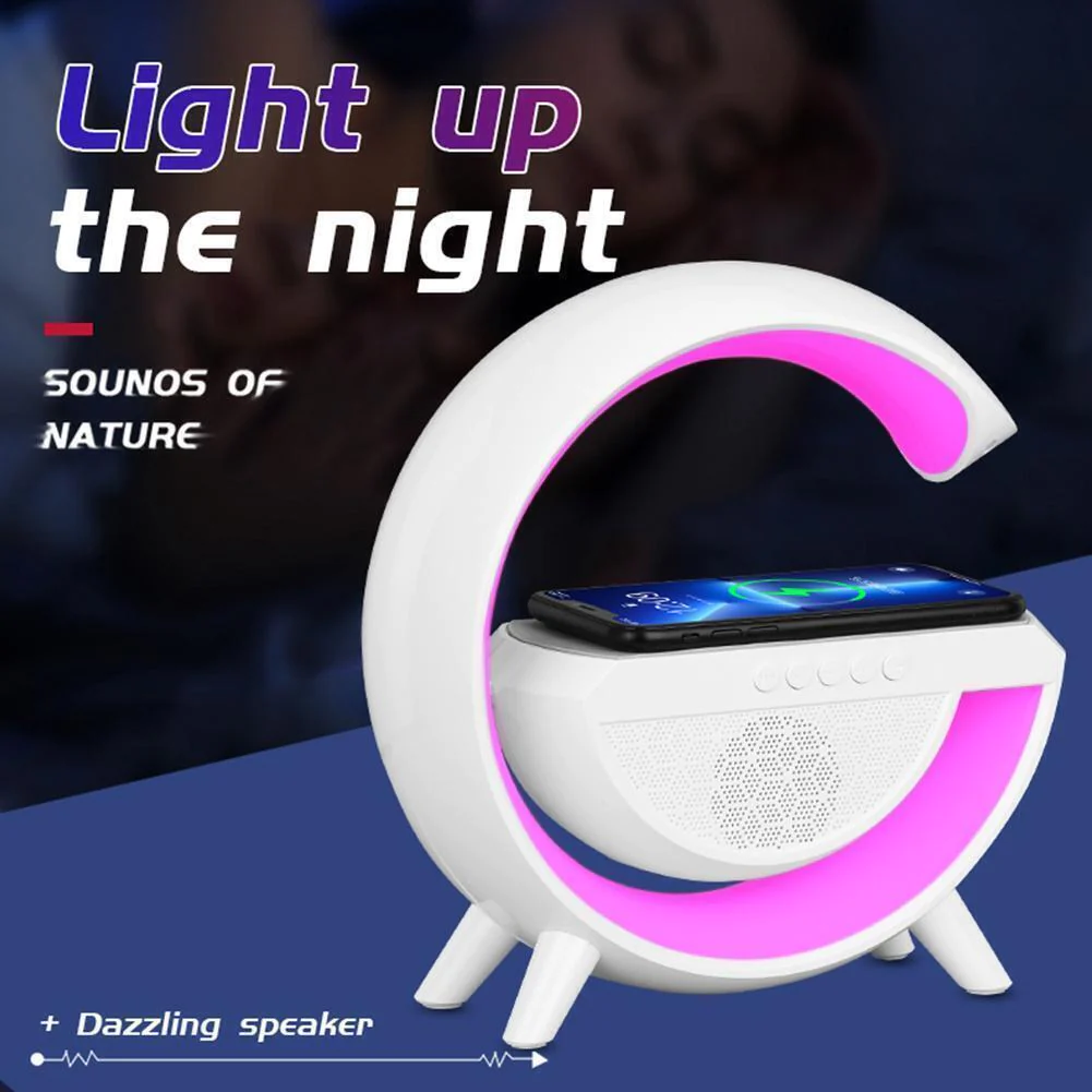 Boxa Portabila Bluetooth cu Lampa RGB si Incarcator Fast Charge 15W Wireless, 3 in 1, VARIANTA MARE [5]