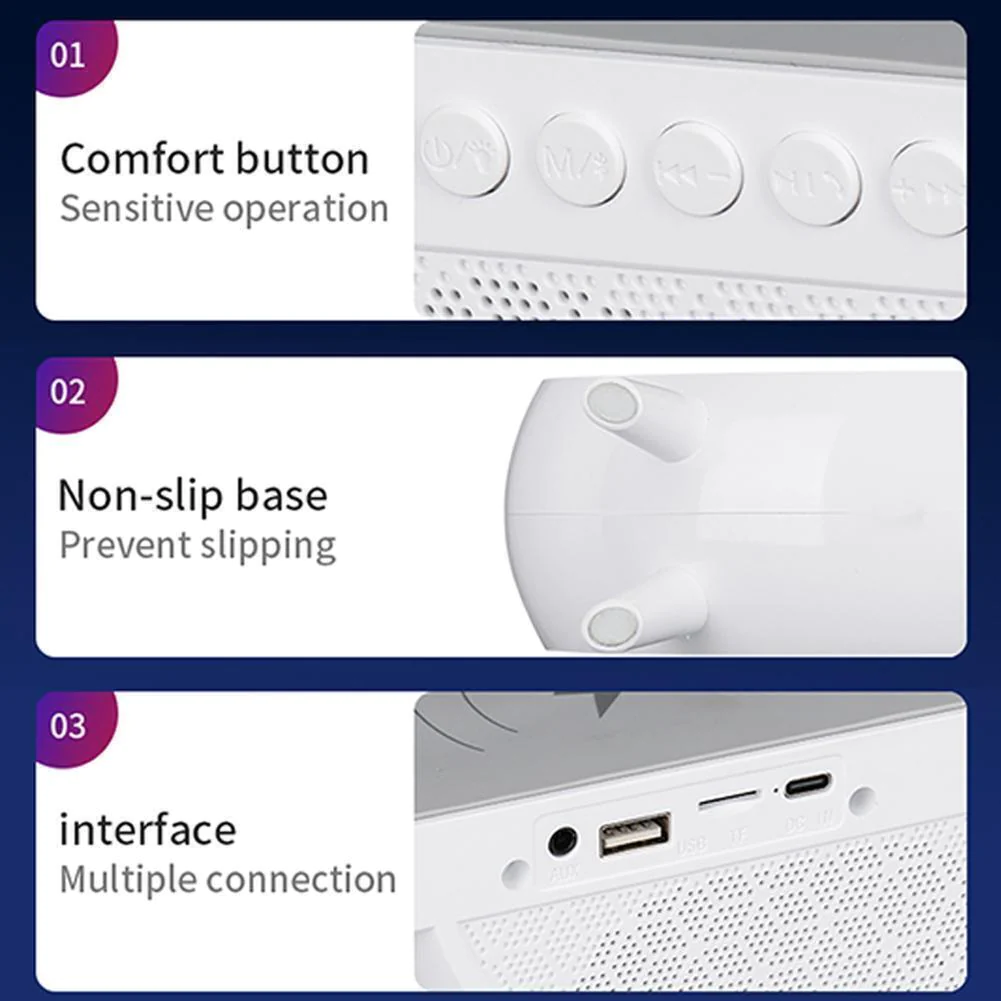 Boxa Portabila Bluetooth cu Lampa RGB si Incarcator Fast Charge 15W Wireless, 3 in 1, VARIANTA MARE [8]