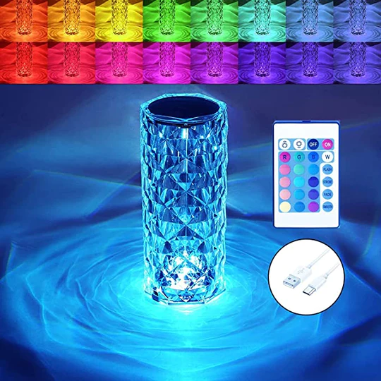 Lampa RGB Decorativa de masa cu Led, Crystal Touch [9]
